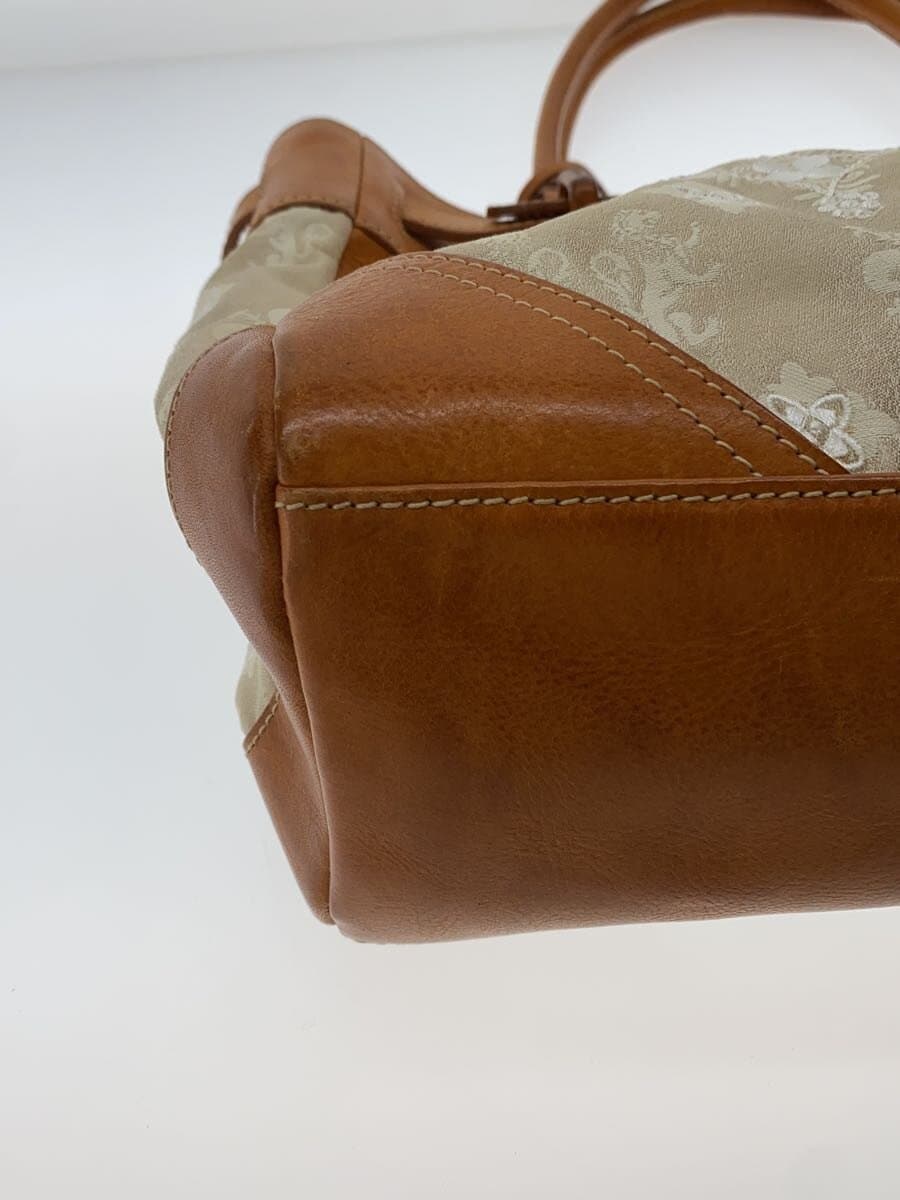 GENTEN Tote Bag Leather WHT All Over Pattern 7