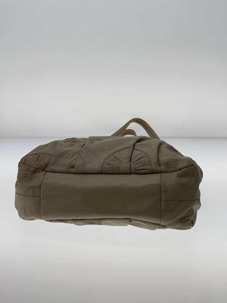 COACH Handbag Leather BEG 4