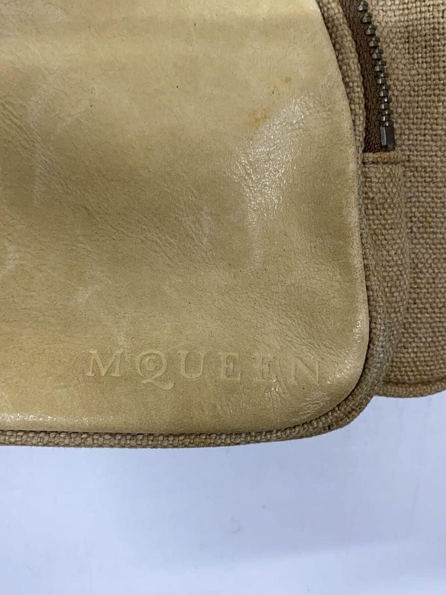 Alexander Mc Queen Leather Switch Shoulder Bag Canvas BEG 5
