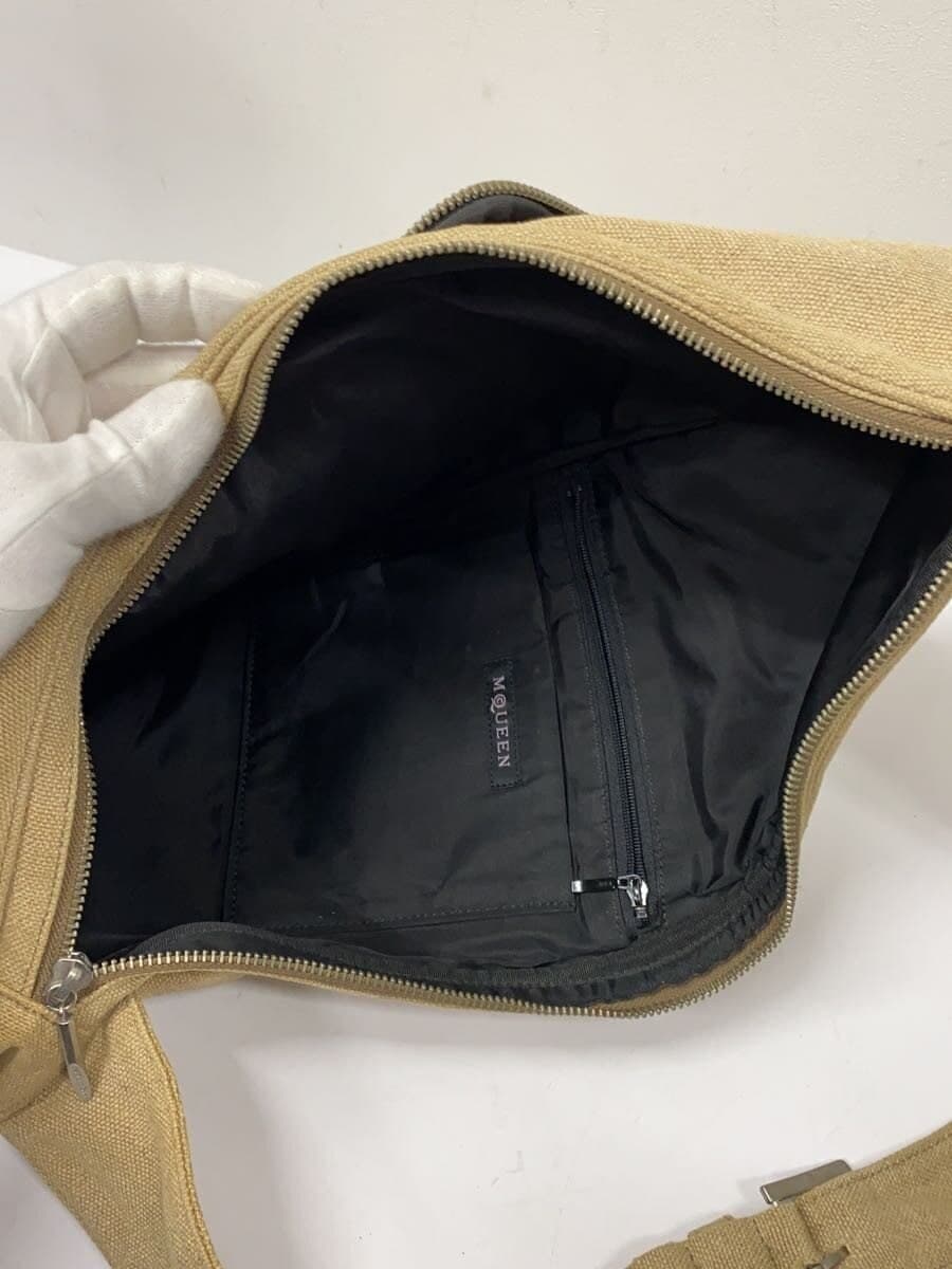 Alexander Mc Queen Leather Switch Shoulder Bag Canvas BEG 6