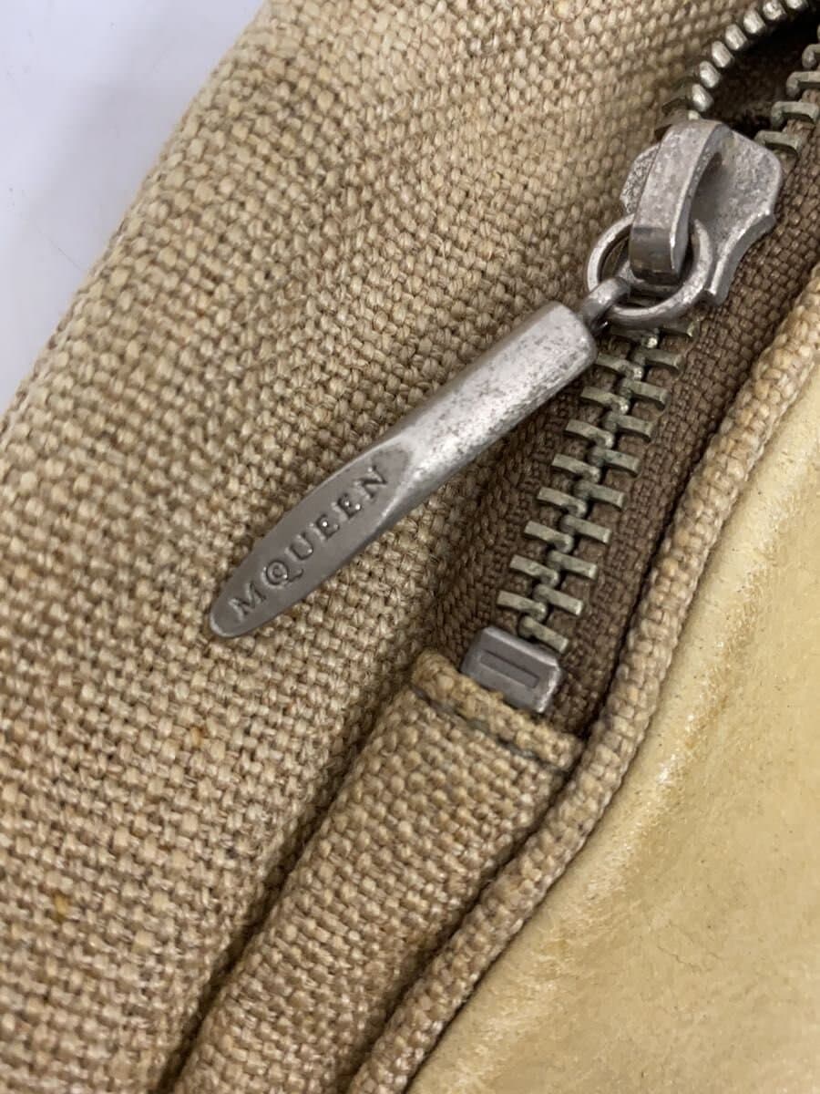 Alexander Mc Queen Leather Switch Shoulder Bag Canvas BEG 9