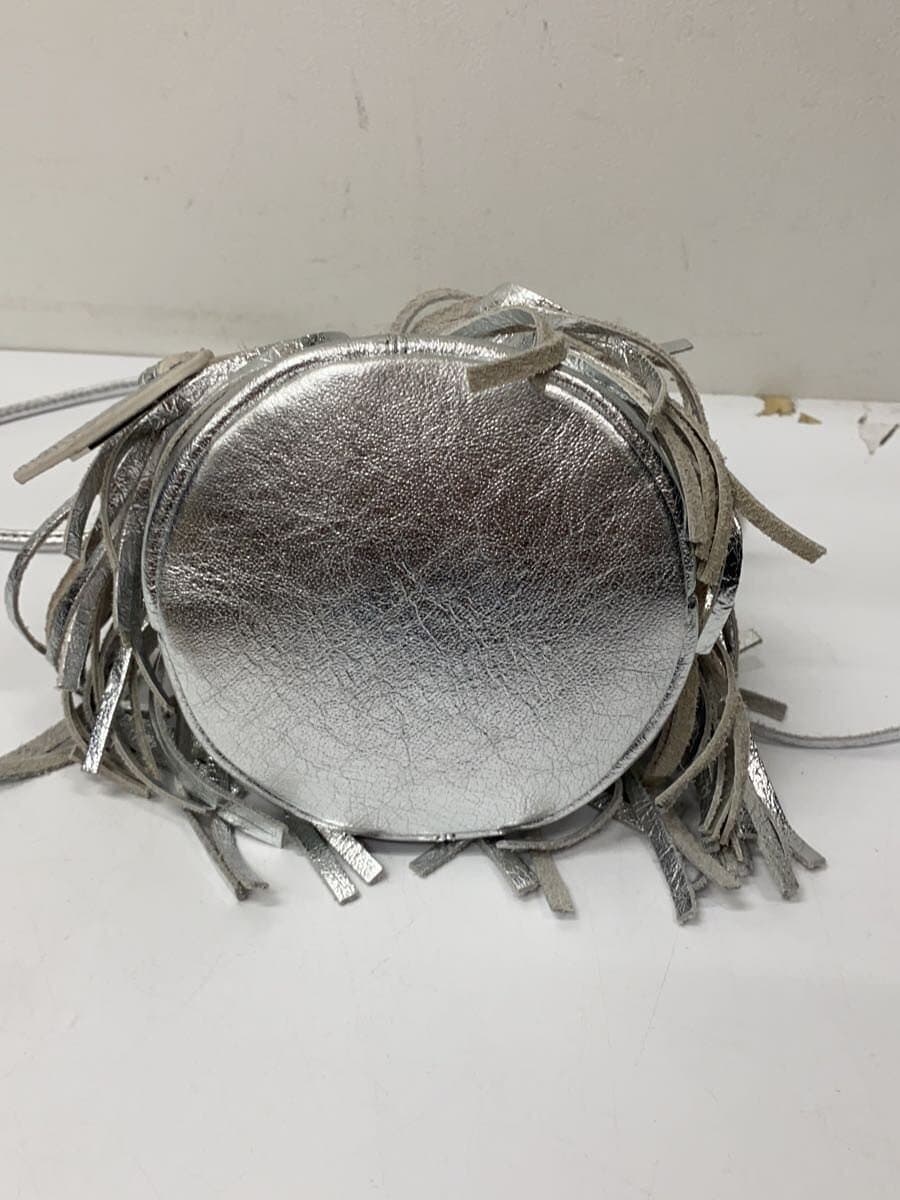 GINZA Kanematsu Shoulder Bag Faux Leather SLV Solid 4