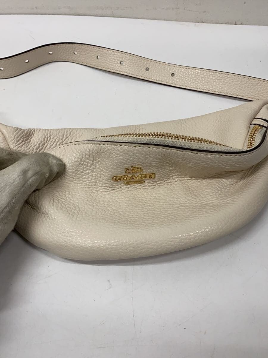 COACH shoulder bag leather WHT 4