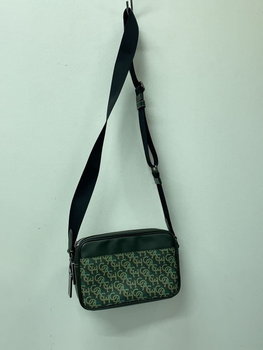 COACH Shoulder Bag Leather Green All-over Print CF484 2