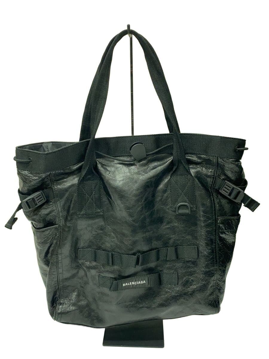 BALENCIAGA Tote Bag Leather Black