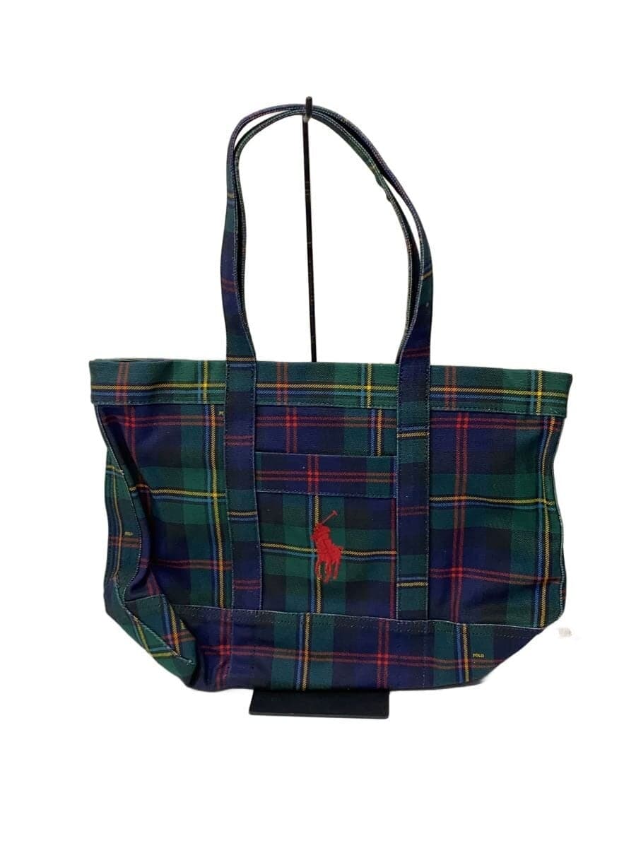 POLO RALPH LAUREN tote bag canvas GRN check