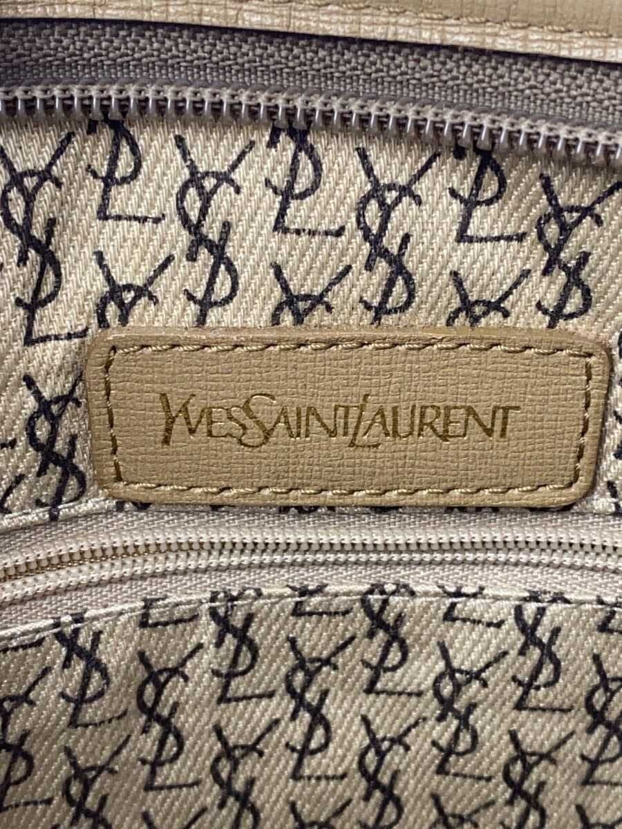 YVES SAINT LAURENT Clutch Bag Leather KHK All Over Pattern 5