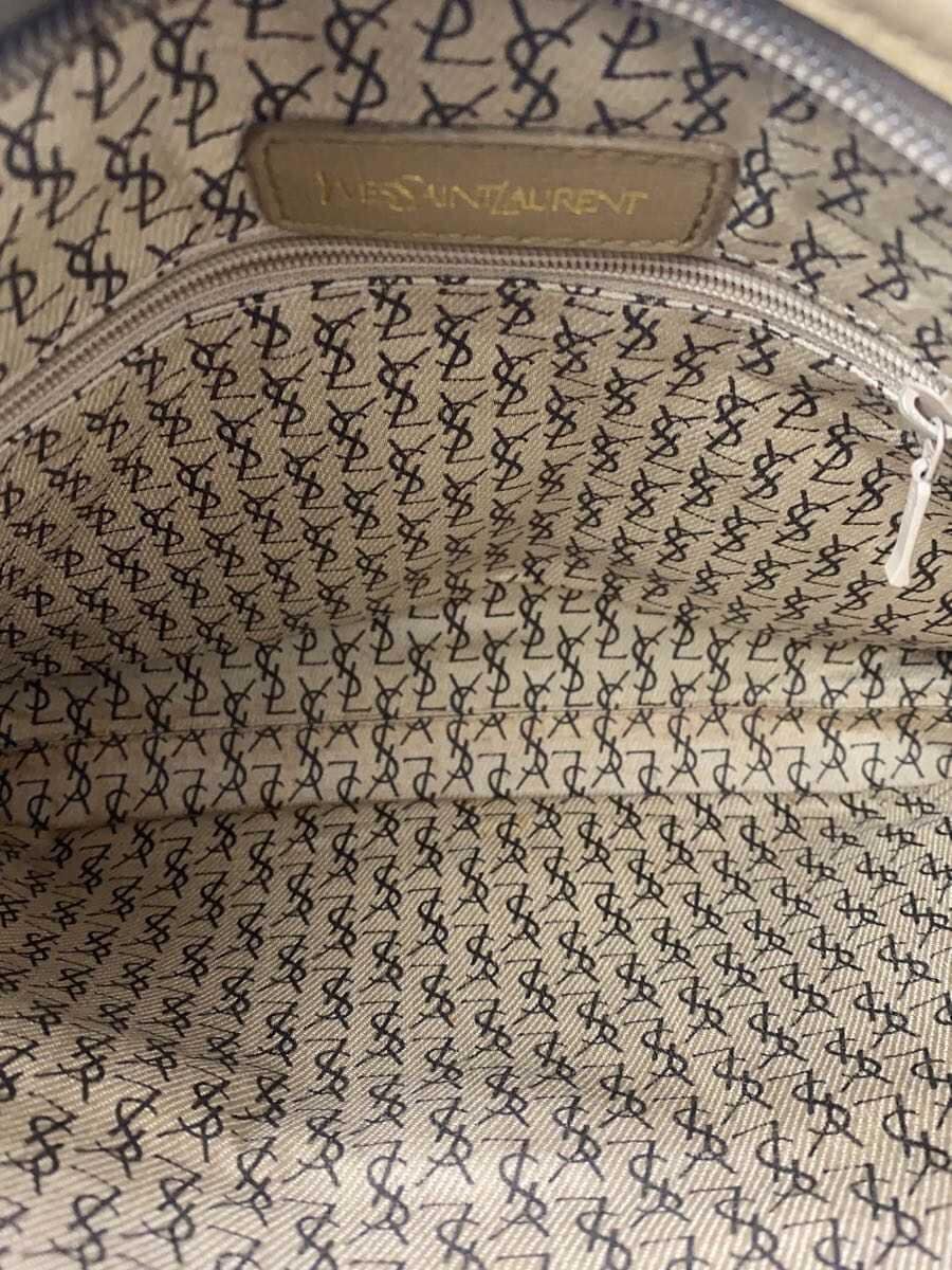 YVES SAINT LAURENT Clutch Bag Leather KHK All Over Pattern 6