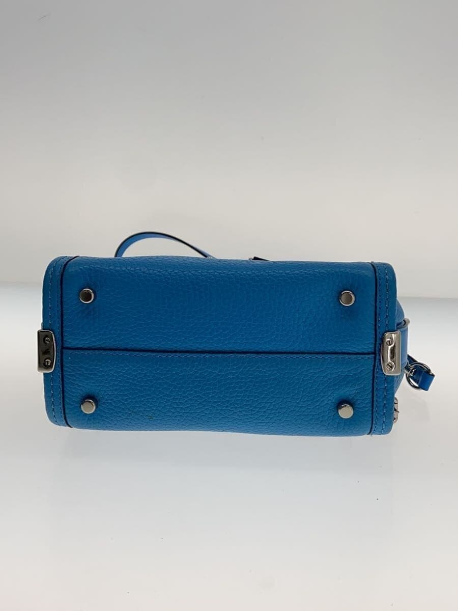 COACH Handbag Leather BLU 37444 With Stain 4