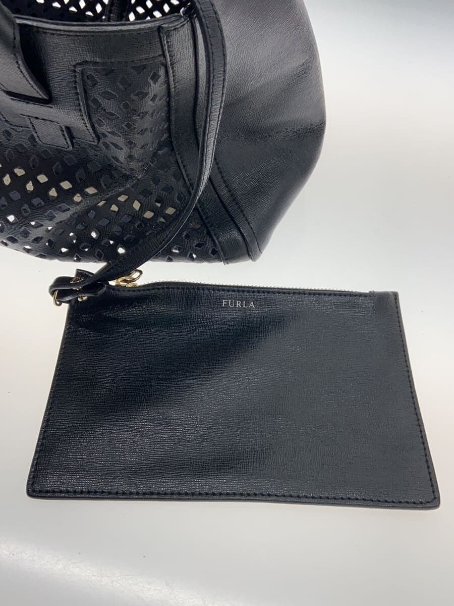 FURLA Tote Bag Leather BLK 7