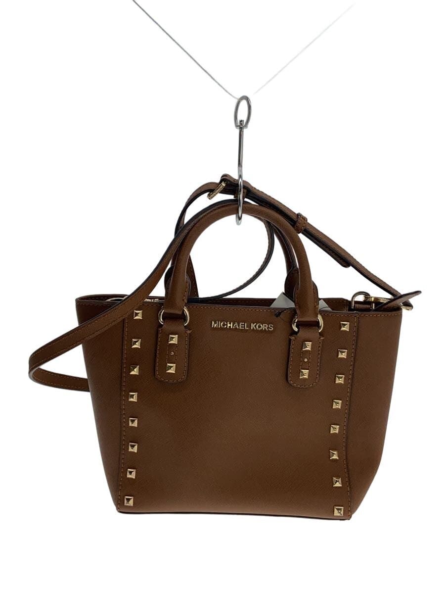 MICHAEL KORS Shoulder Bag Leather BRW Solid 35H7GD1C1L 2-Way Studs