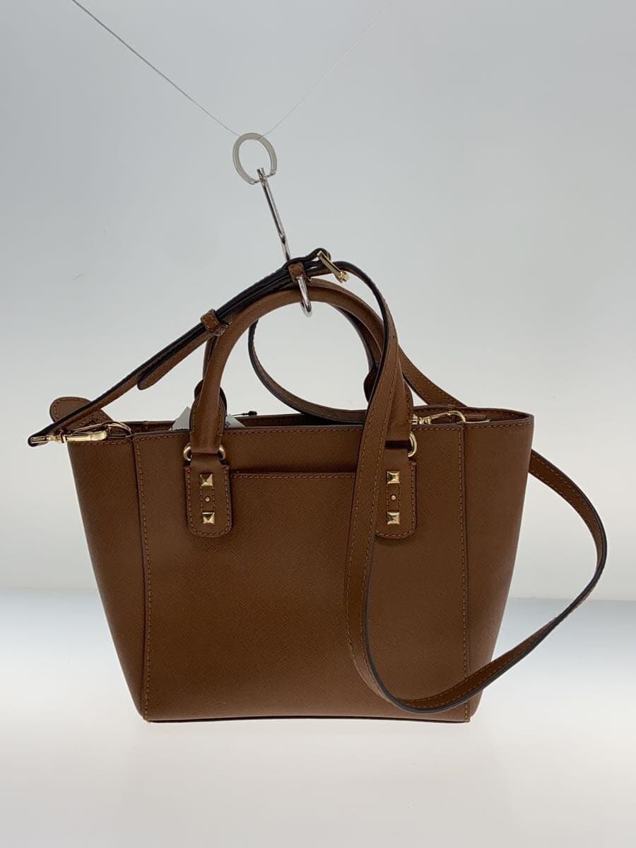 MICHAEL KORS Shoulder Bag Leather BRW Solid 35H7GD1C1L 2-Way Studs 3