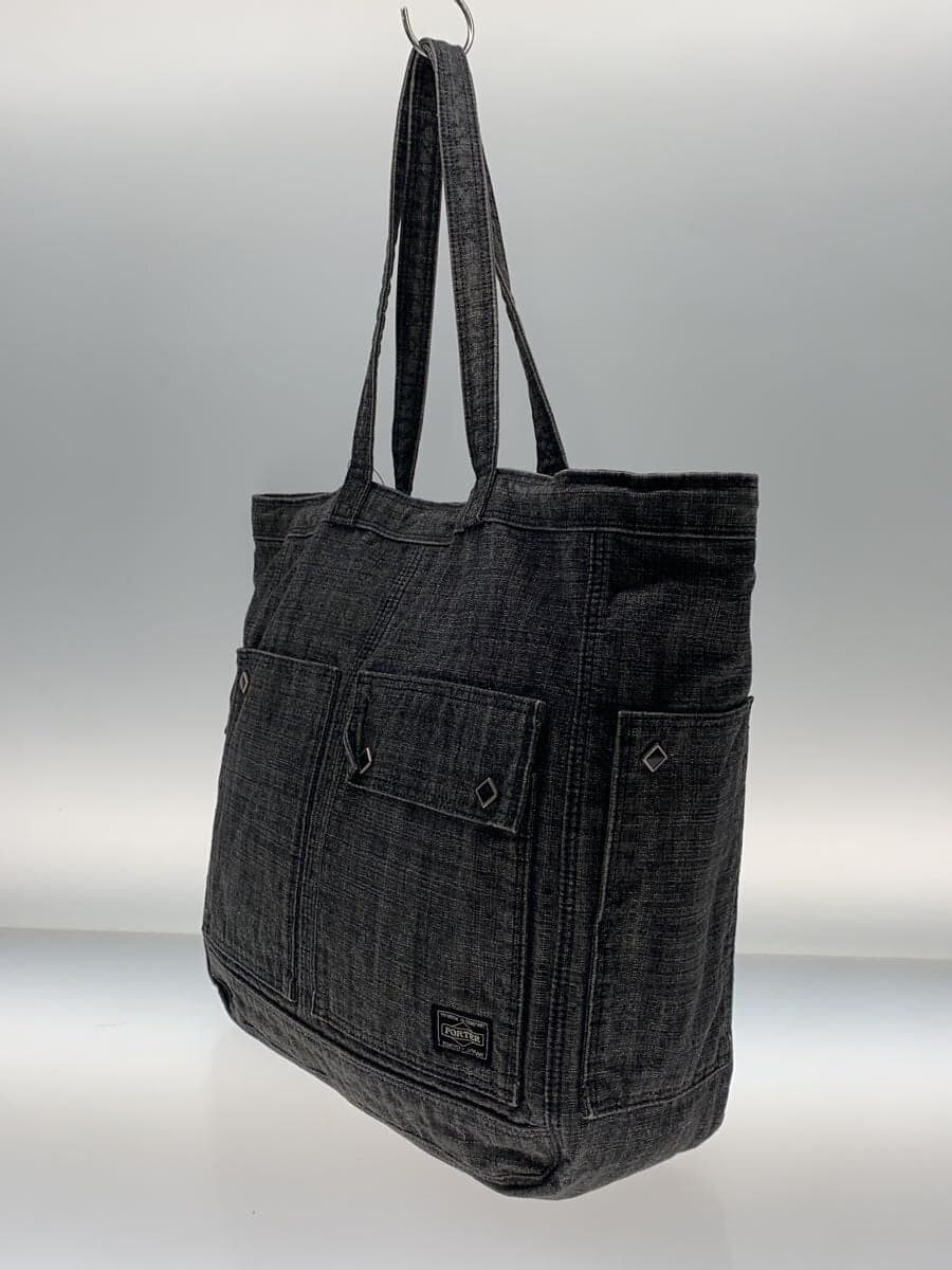 PORTER tote bag cotton GRY plain 2