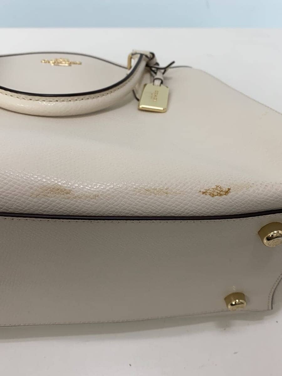 COACH Handbag Leather BEG With Stain Shoulder Missing Part 7