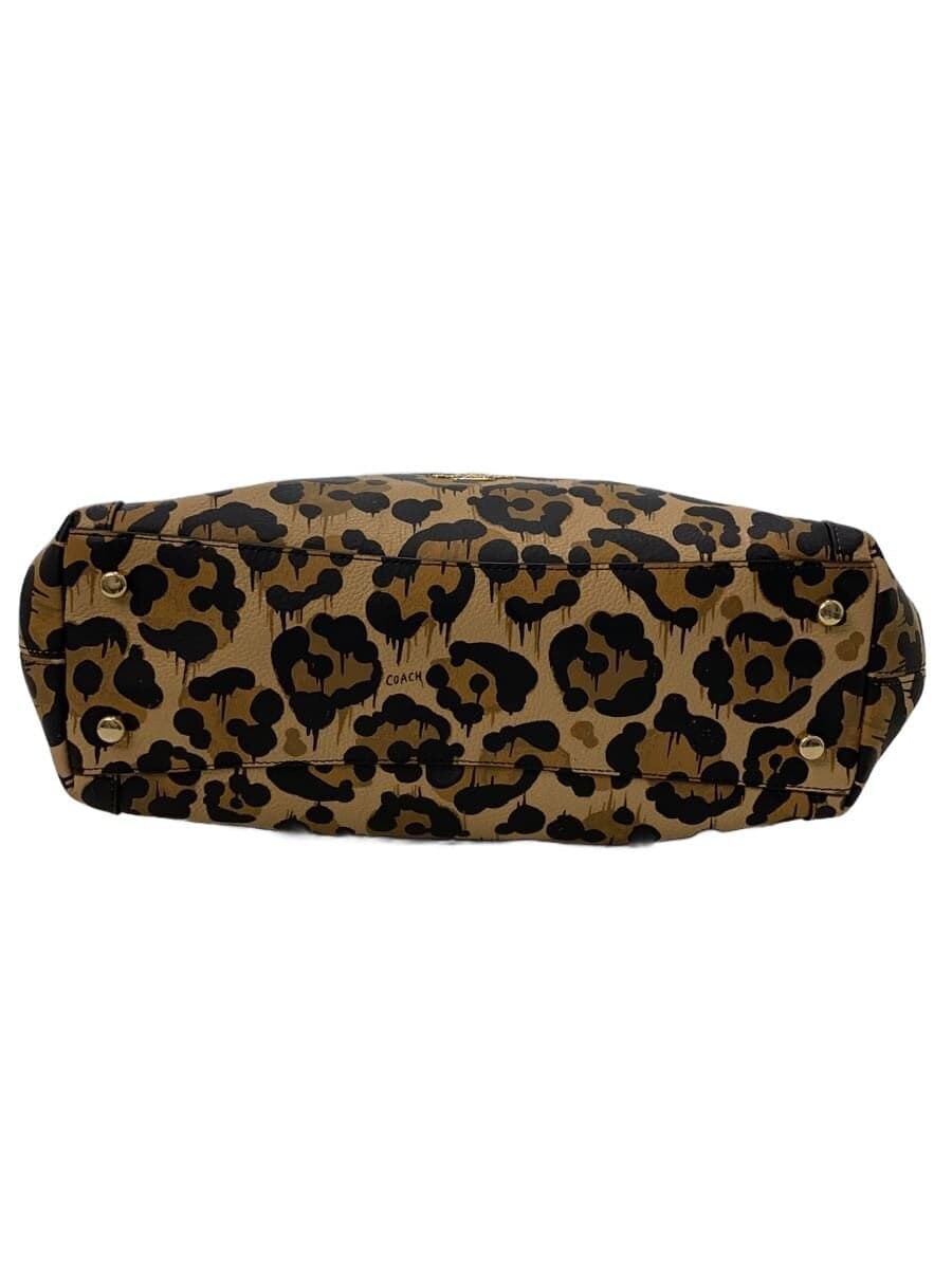COACH tote bag leather CML leopard 4