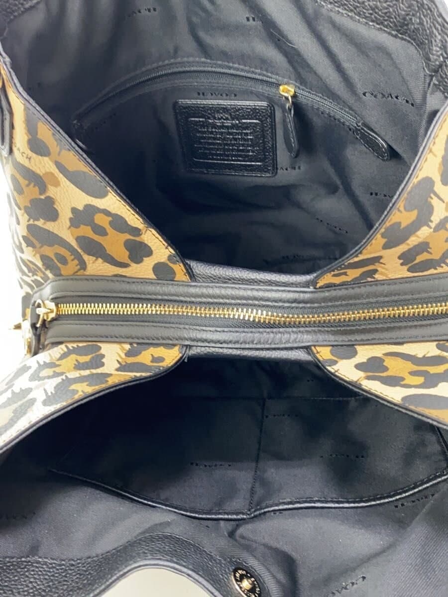 COACH tote bag leather CML leopard 6