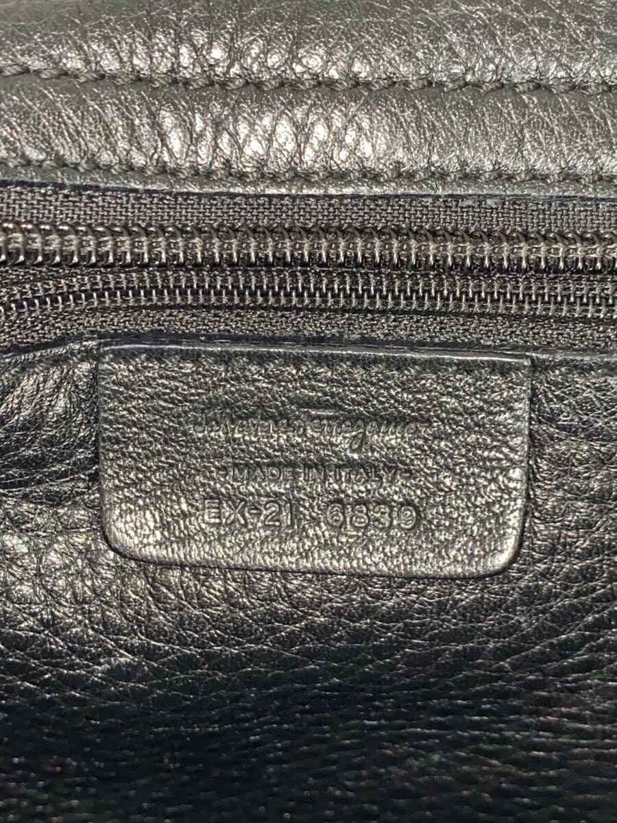 Salvatore Ferragamo Handbag BLK All Over Pattern Gancini Mouton 5