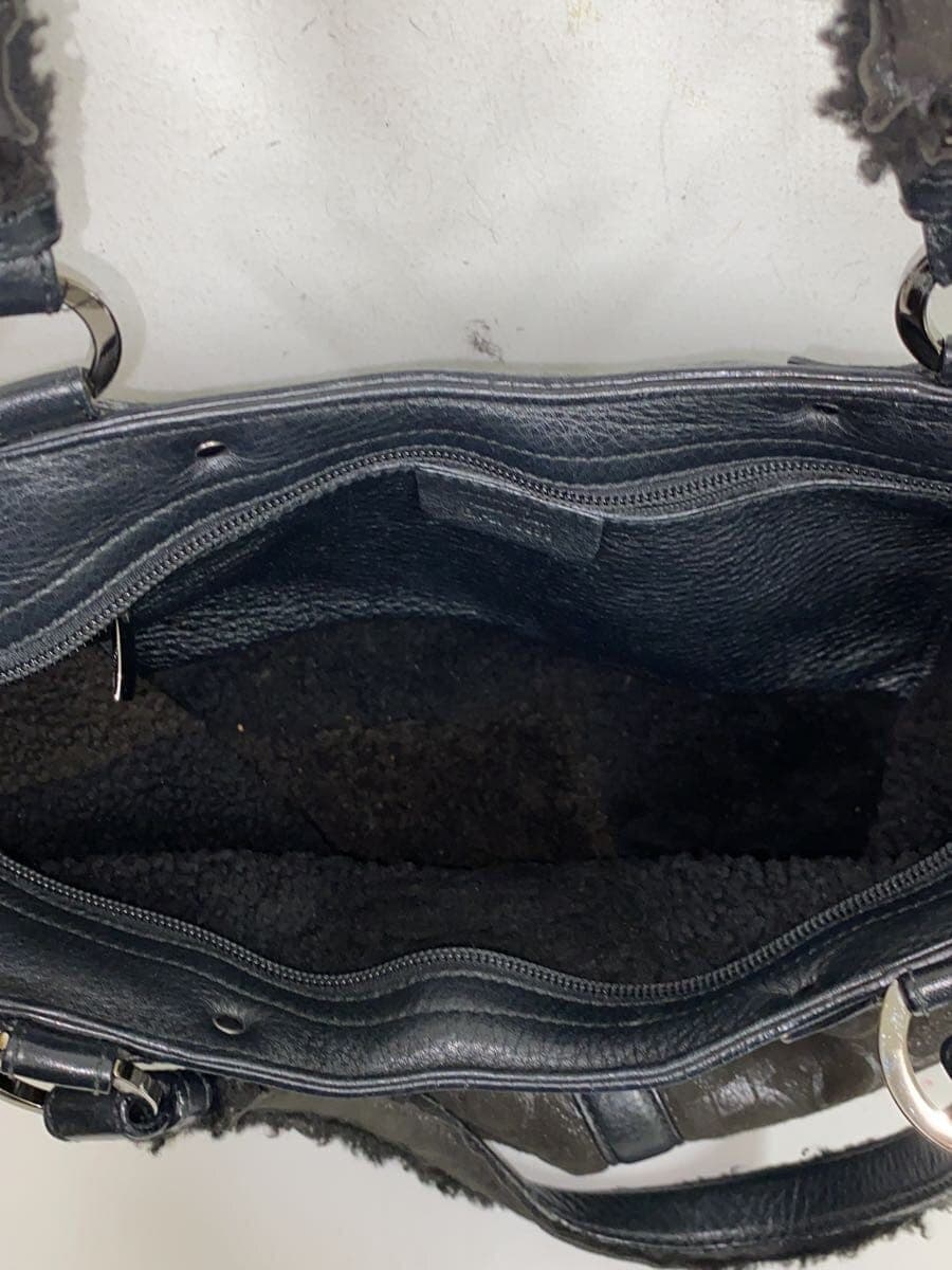 Salvatore Ferragamo Handbag BLK All Over Pattern Gancini Mouton 6