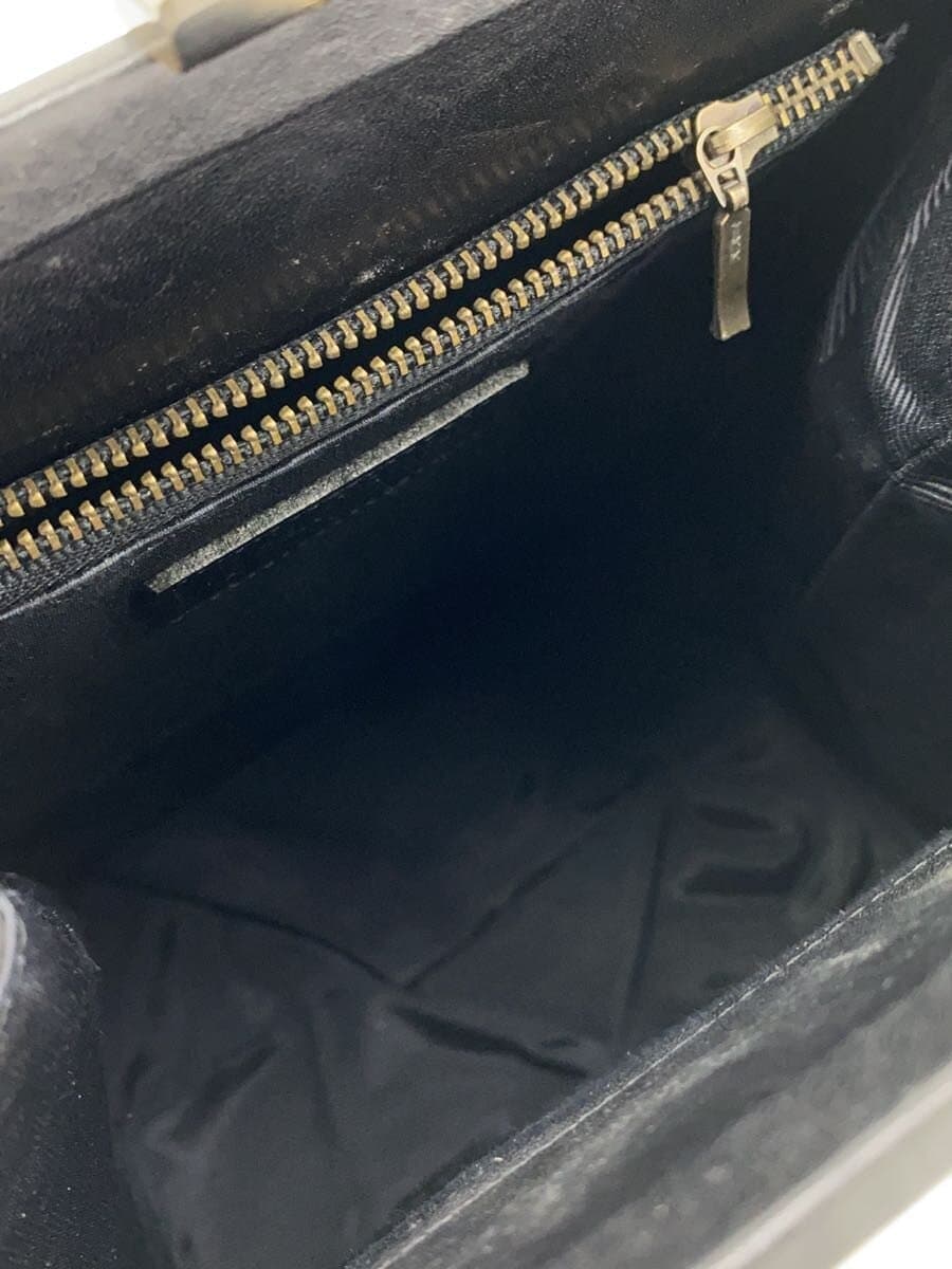 Jean Paul Gaultier logo embossed handbag leather BLK 6