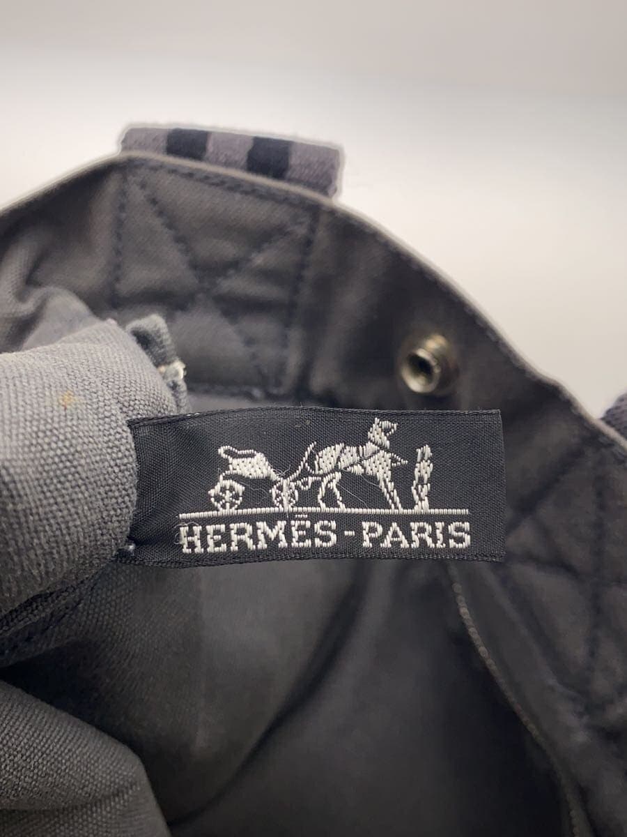 HERMES Tote Bag Canvas GRY Corner Scuff Hole 5