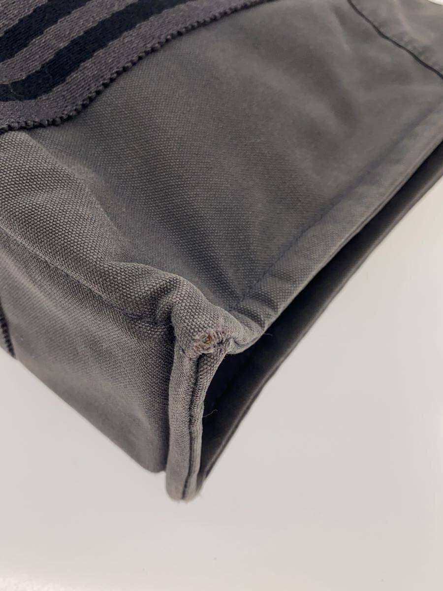 HERMES Tote Bag Canvas GRY Corner Scuff Hole 7