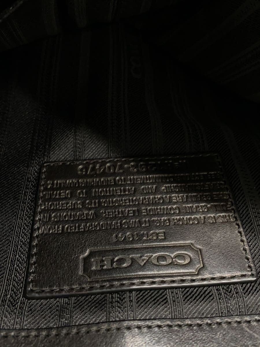 COACH shoulder bag leather BLK 6