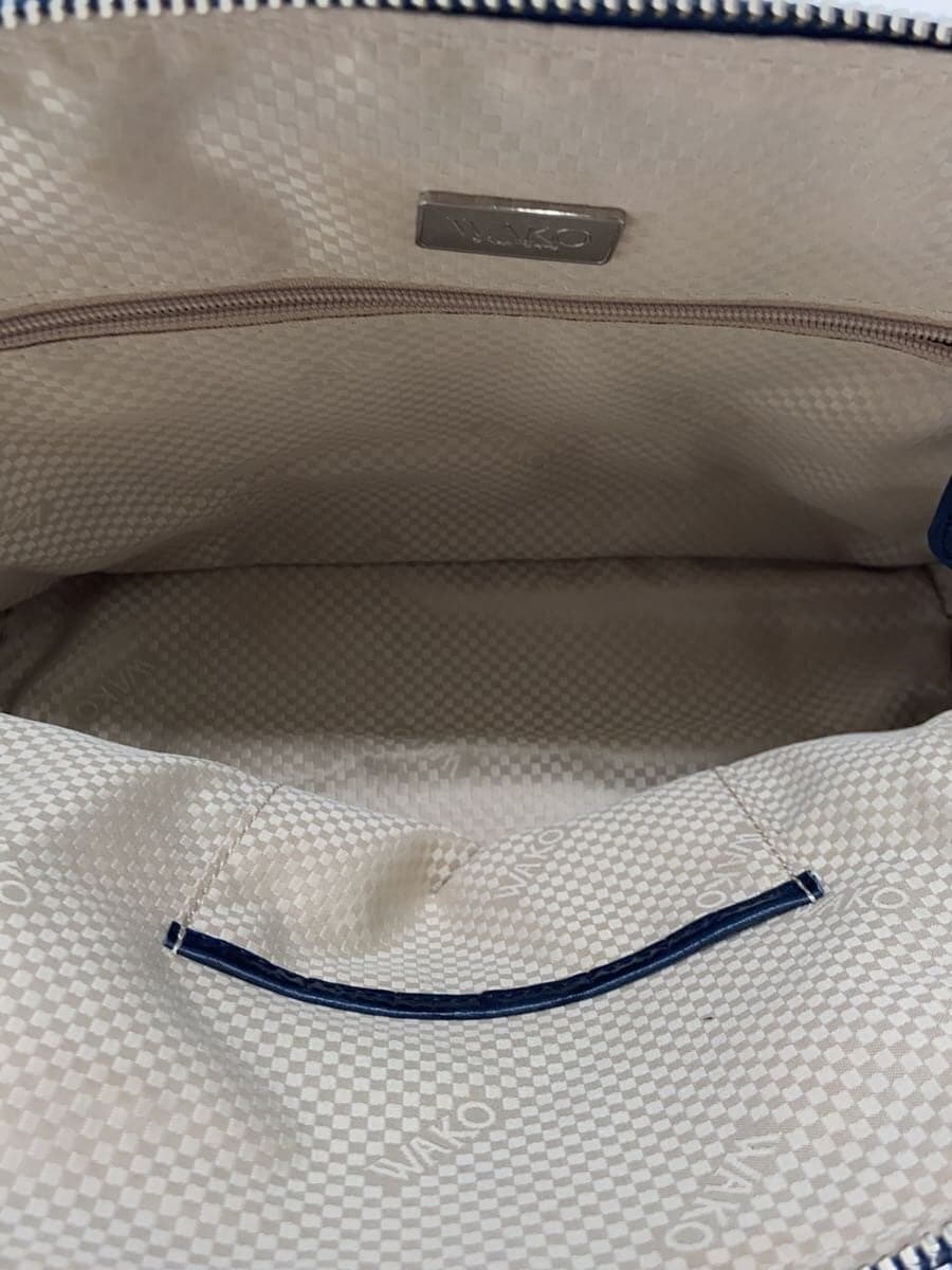 WAKO Handbag Leather NVY 2-Way 6