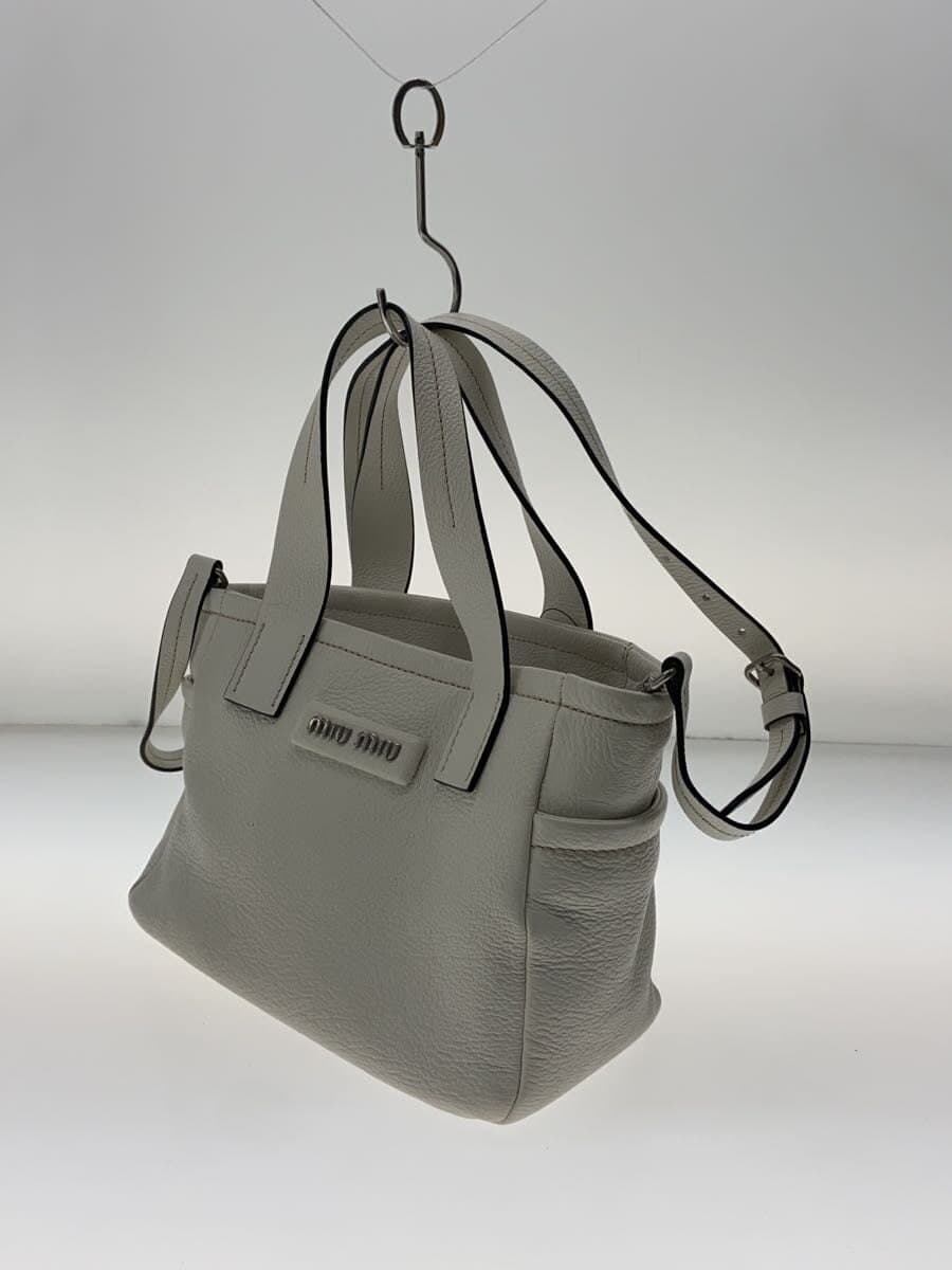 MIU MIU Madras Soft Handbag Lace WHT 2
