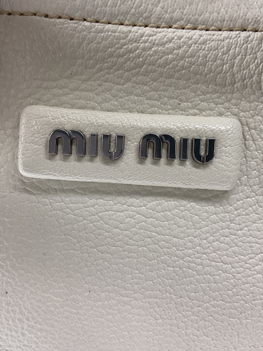 MIU MIU Madras Soft Handbag Lace WHT 5