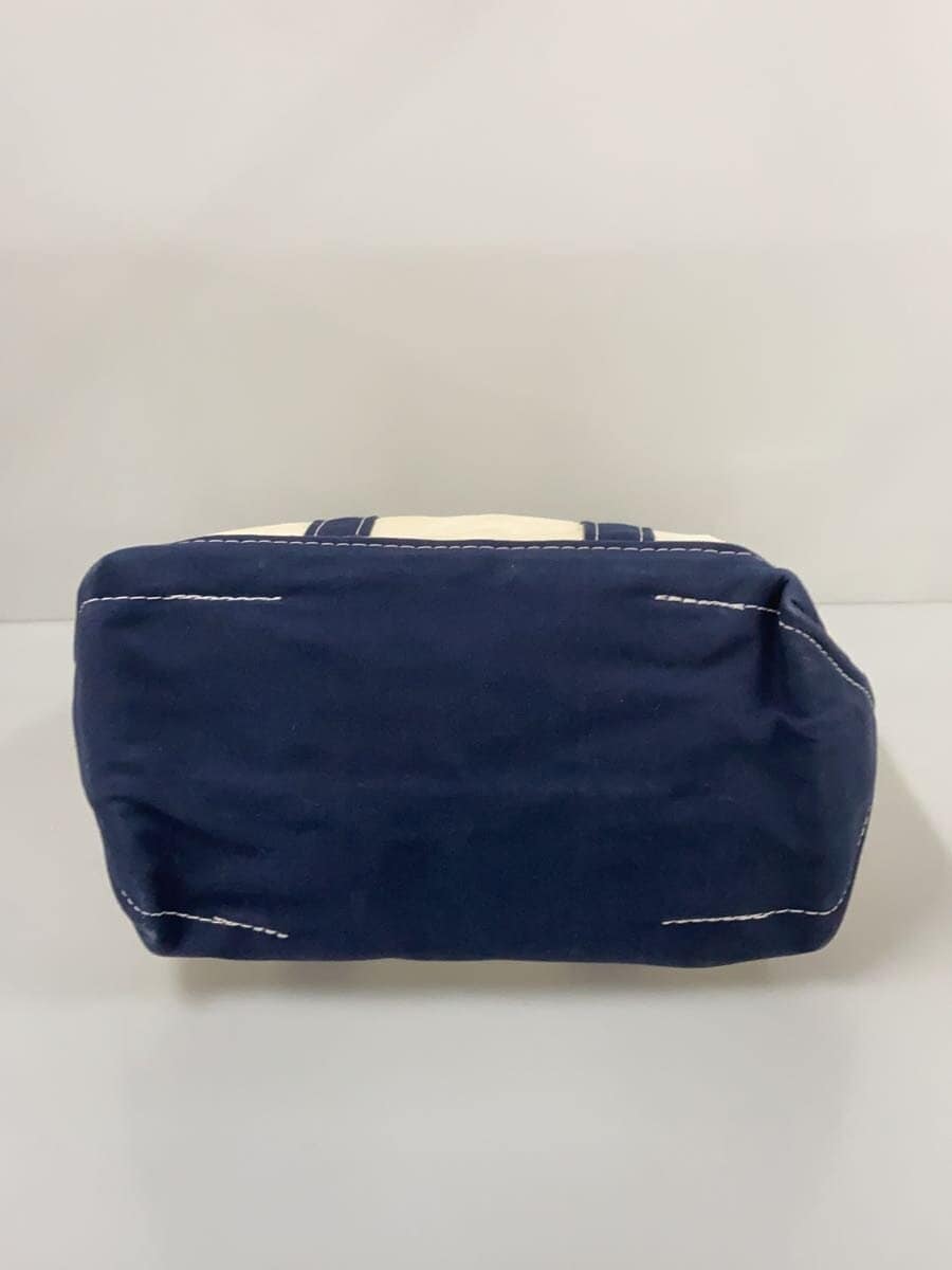 L.L.Bean 90s single color tag leather handle tote bag canvas CRM 4