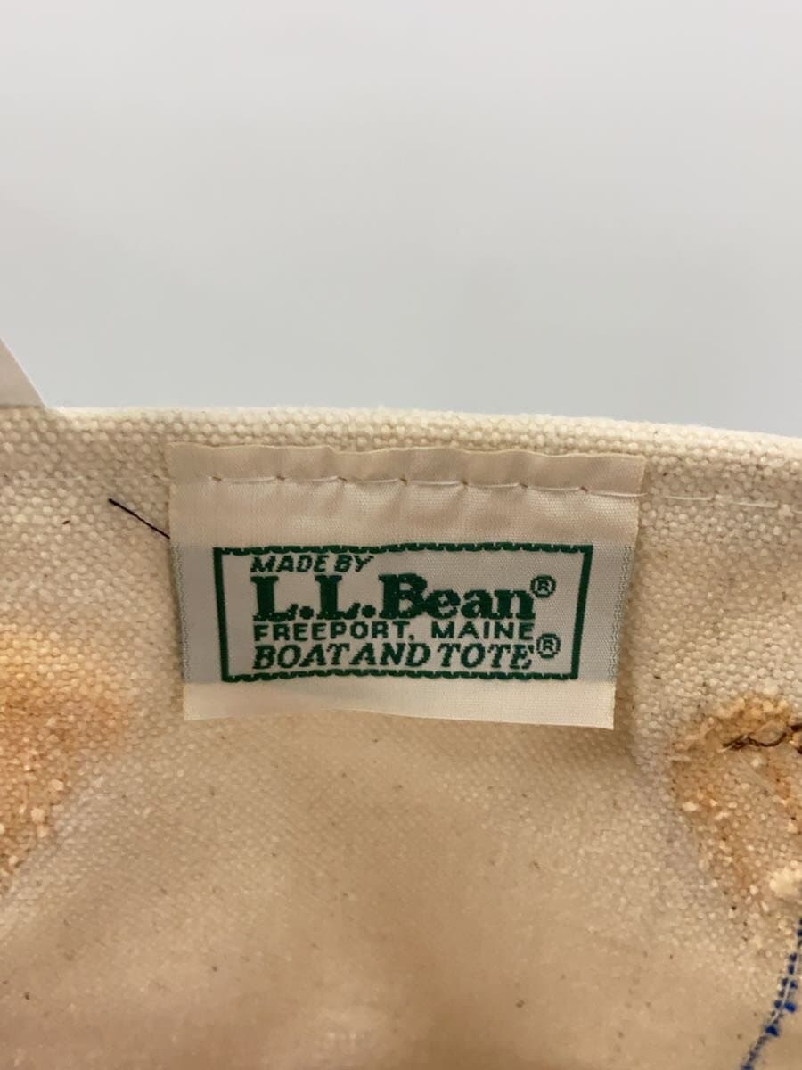 L.L.Bean 90s single color tag leather handle tote bag canvas CRM 5