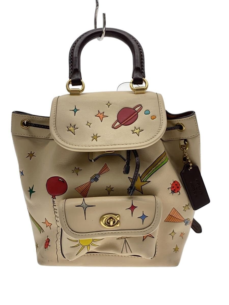 COACH Backpack Leather Beige All-over Pattern OBSERVED BY US CK400