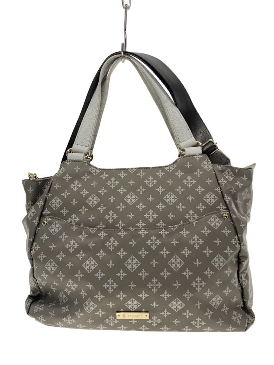 Russet tote bag nylon GRY all-over pattern