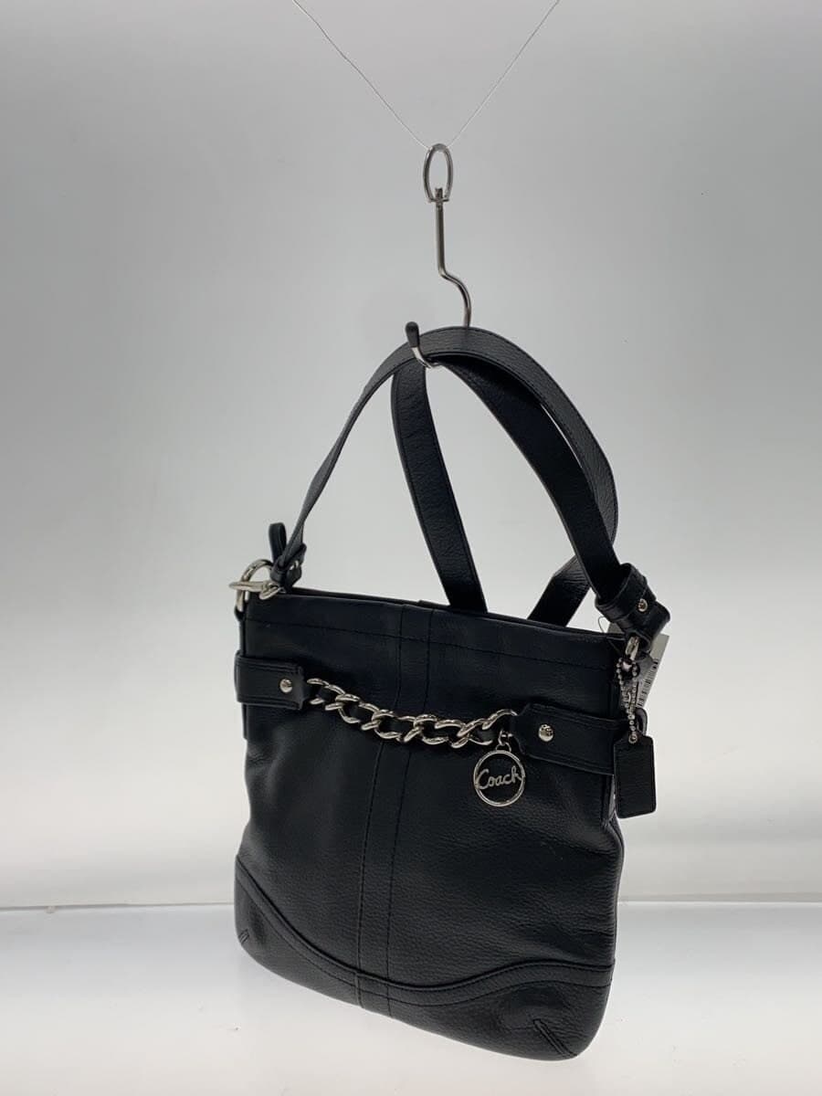 COACH Shoulder Bag Leather Black F19722 2