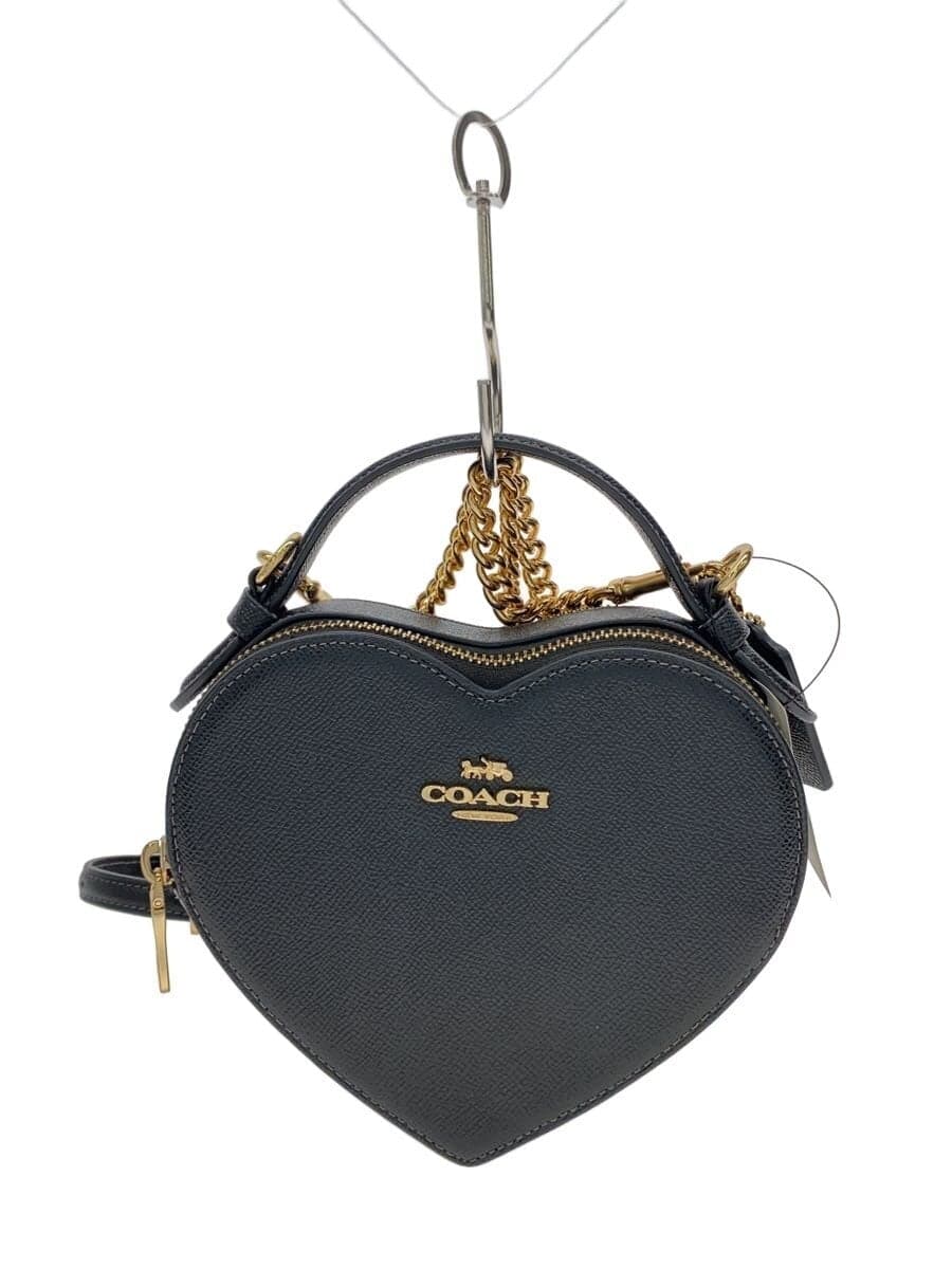 COACH Shoulder Bag Leather Black Plain CE352