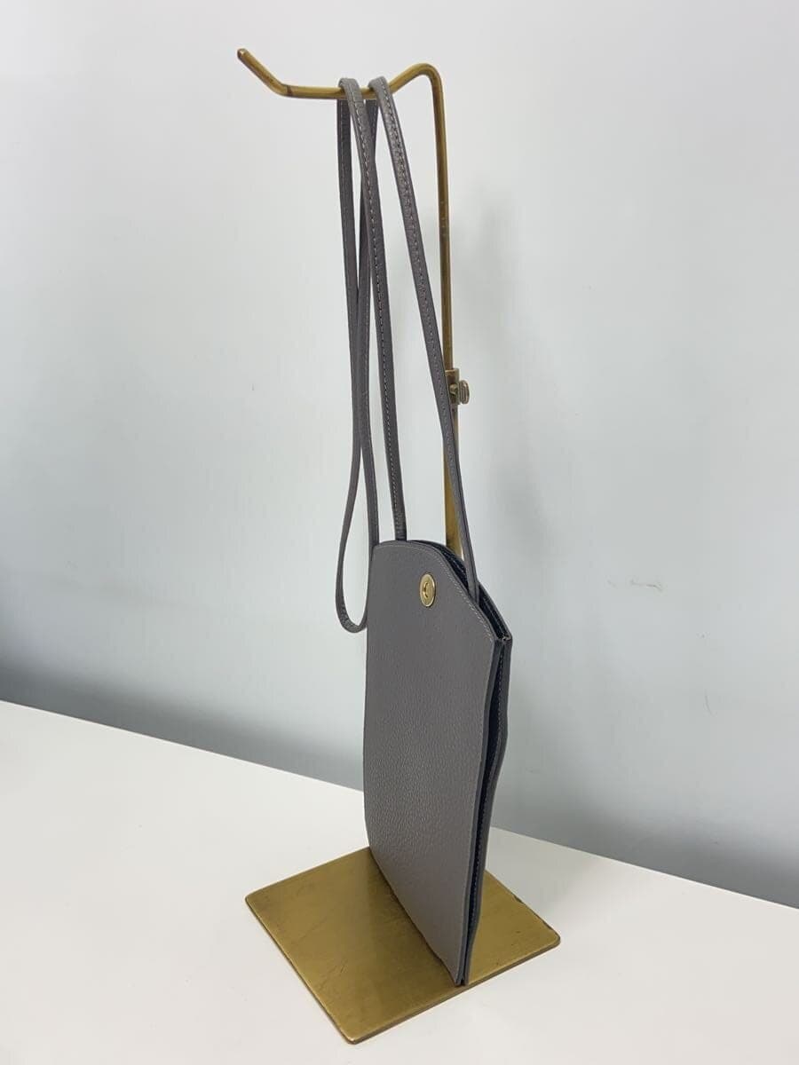 Cisei1260 LD MINI SACOCHE Shoulder Bag Leather Gray Solid Color 2