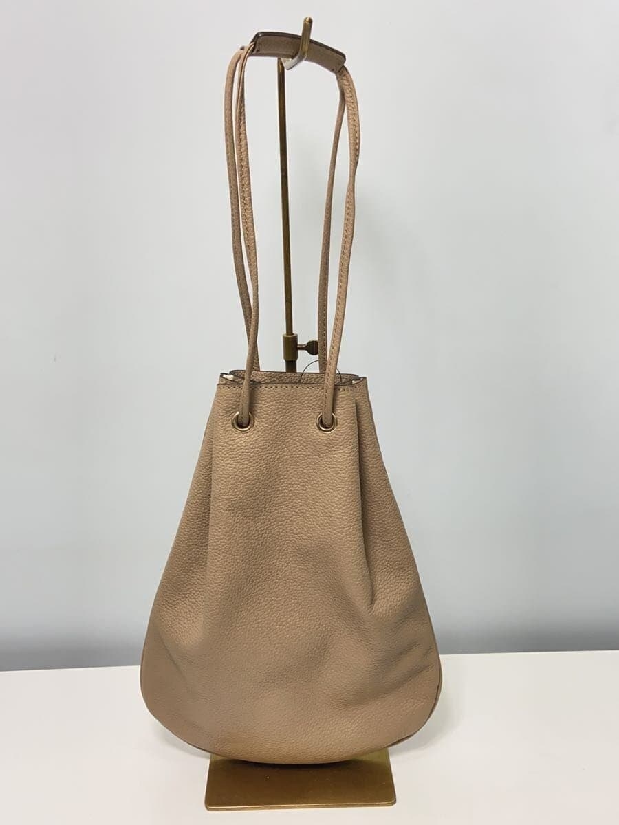 Cisei200 LD Drawstring Bag Shoulder Bag Leather Beige 3