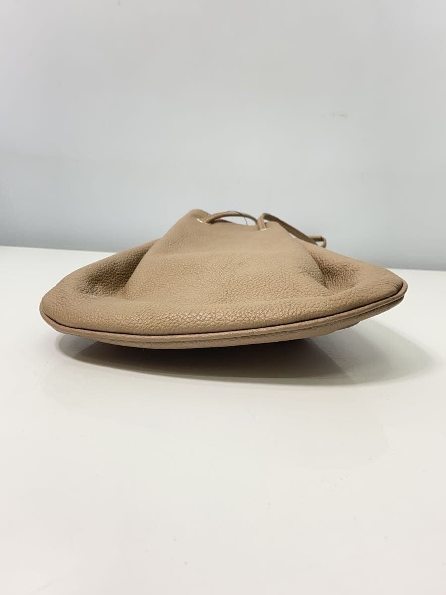 Cisei200 LD Drawstring Bag Shoulder Bag Leather Beige 4