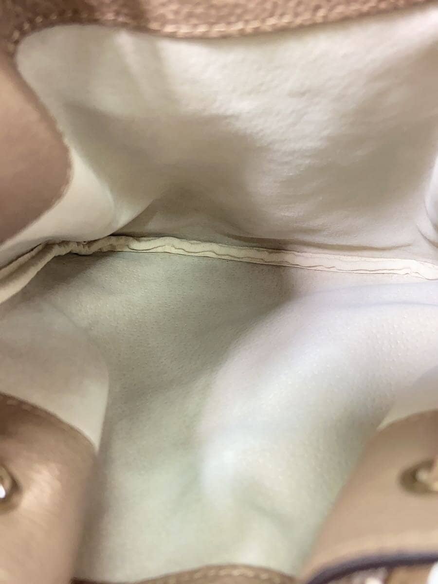 Cisei200 LD Drawstring Bag Shoulder Bag Leather Beige 6