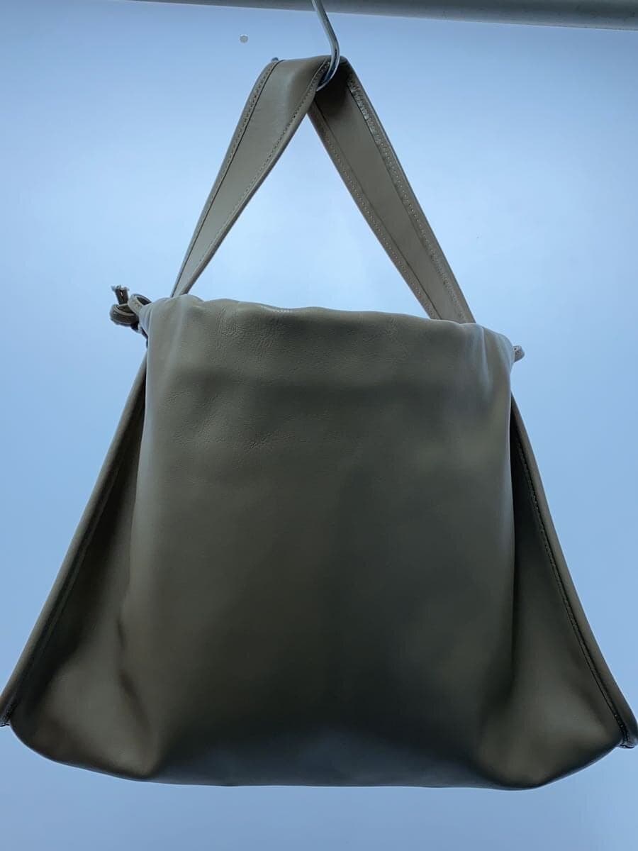 CHRISTIAN VILLA Tote Bag Leather BEG Solid 3