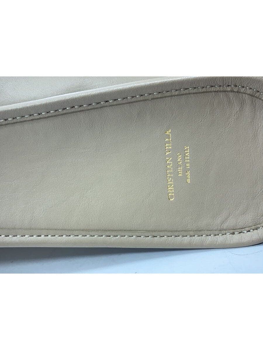 CHRISTIAN VILLA Tote Bag Leather BEG Solid 5