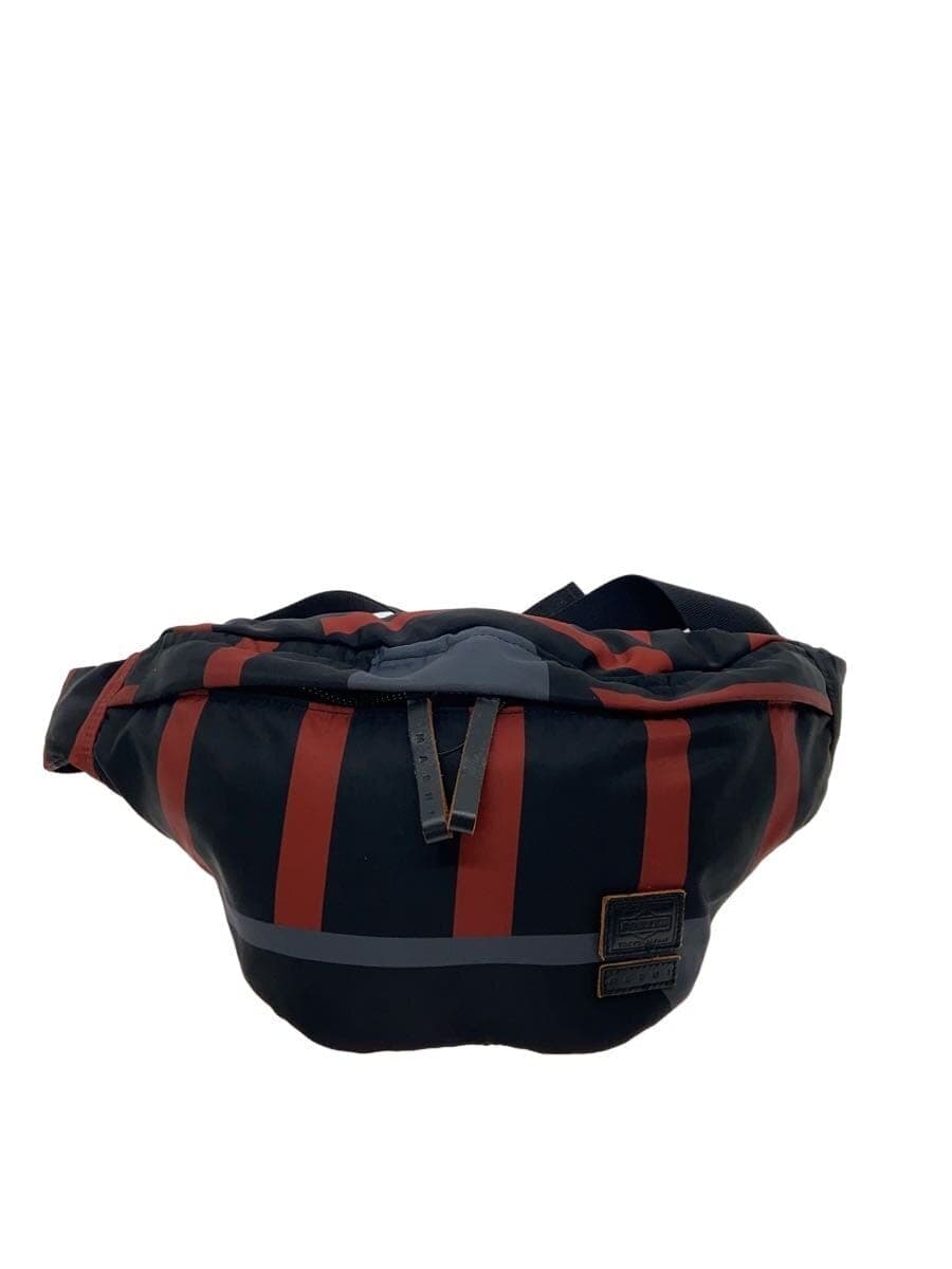 PORTER × MARNI Shoulder Bag Nylon Black Stripe