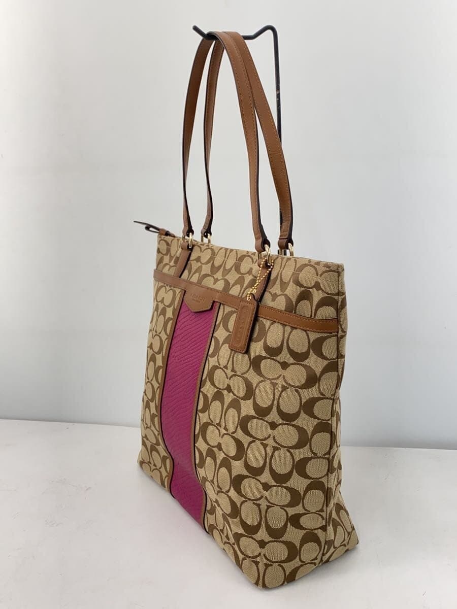 COACH Tote Bag Signature Wool BRW All Over Pattern F31904 COACH 2