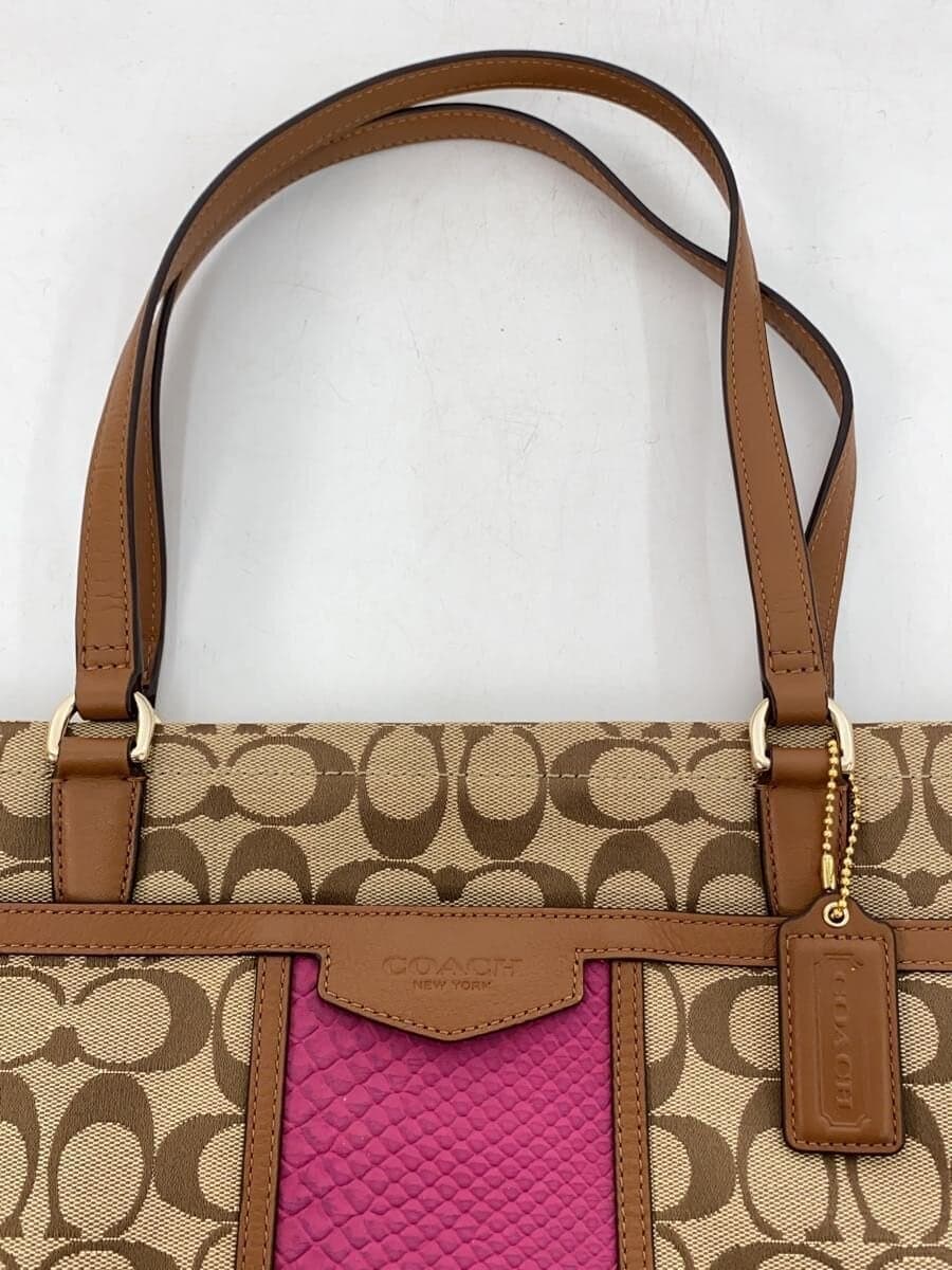 COACH Tote Bag Signature Wool BRW All Over Pattern F31904 COACH 8