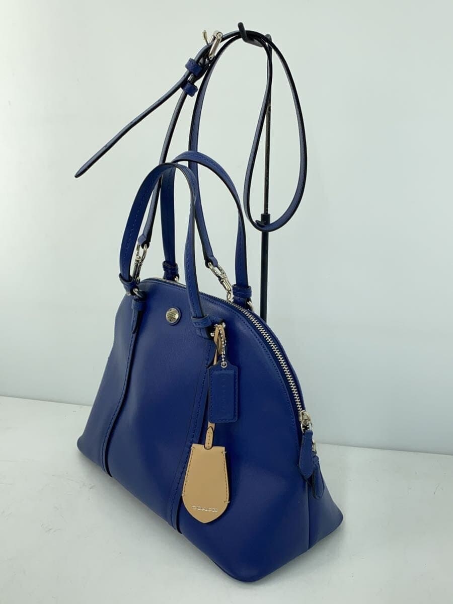 COACH Handbag All Leather Leather BLU Solid F25671 2
