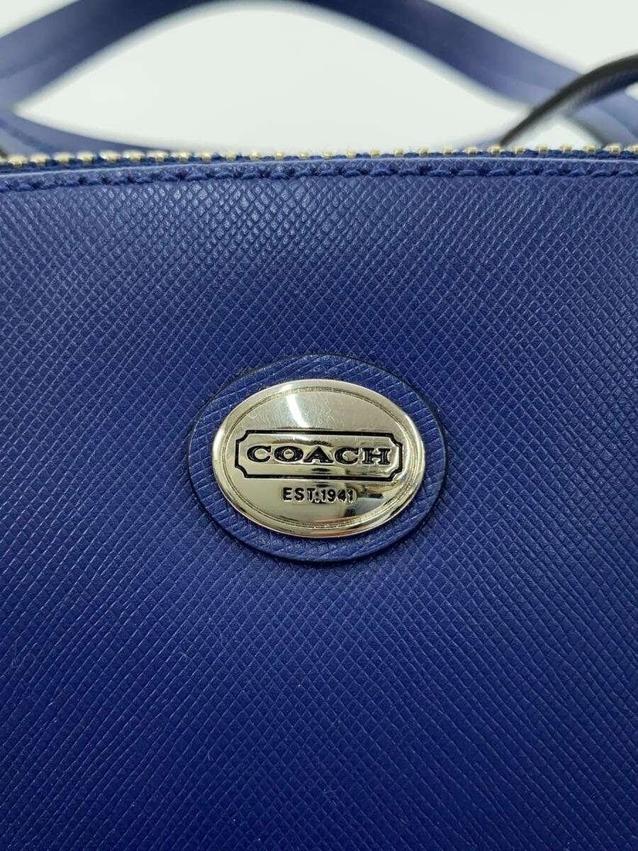 COACH Handbag All Leather Leather BLU Solid F25671 5