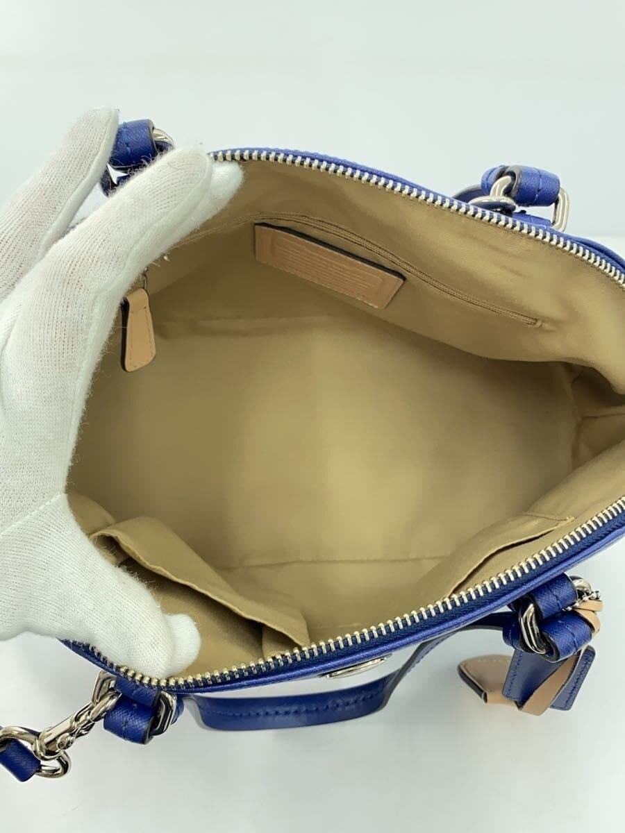 COACH Handbag All Leather Leather BLU Solid F25671 6