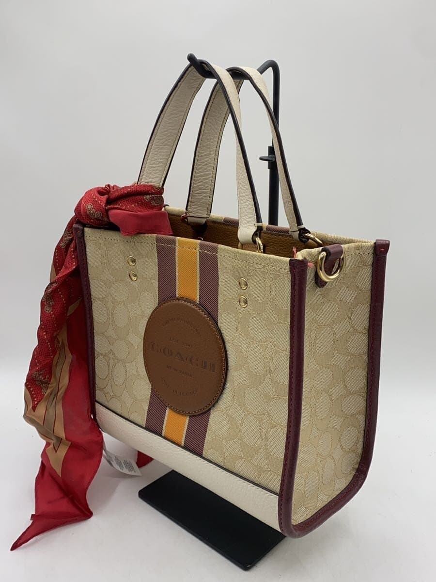 COACH Handbag Canvas BEG All Over Pattern J2139-C7083 2