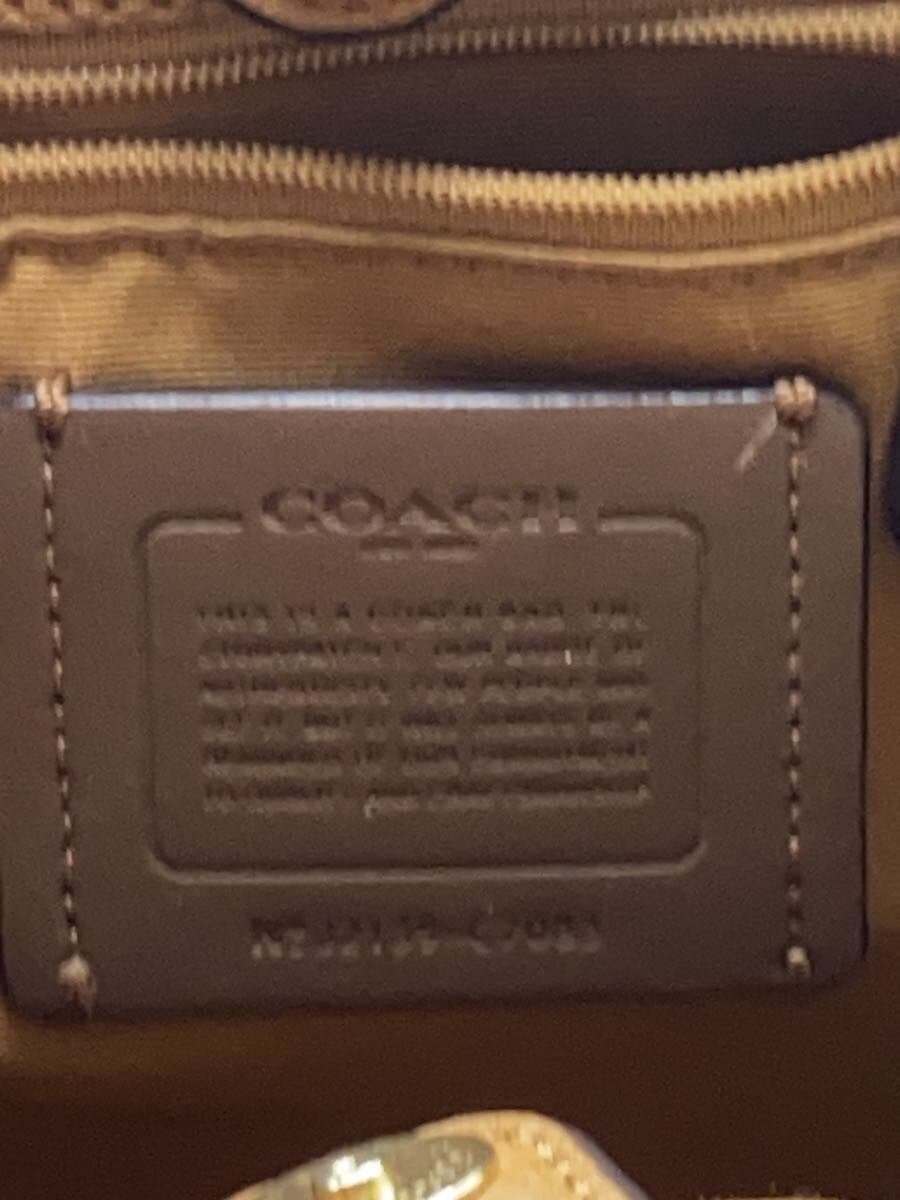 COACH Handbag Canvas BEG All Over Pattern J2139-C7083 5