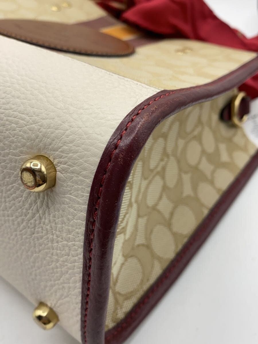 COACH Handbag Canvas BEG All Over Pattern J2139-C7083 8